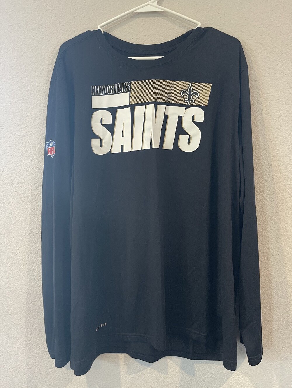 The Nike Tee Mens Dri Fit Onfield Apparel New Orleans Saints Black T Shirt XXL